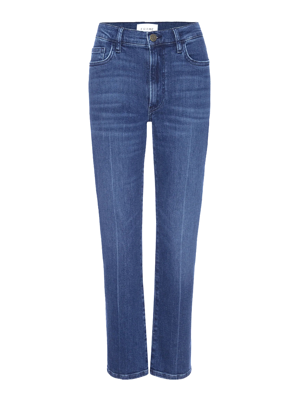 FRAME Le High Straight in Calvin Blue Product Shot 