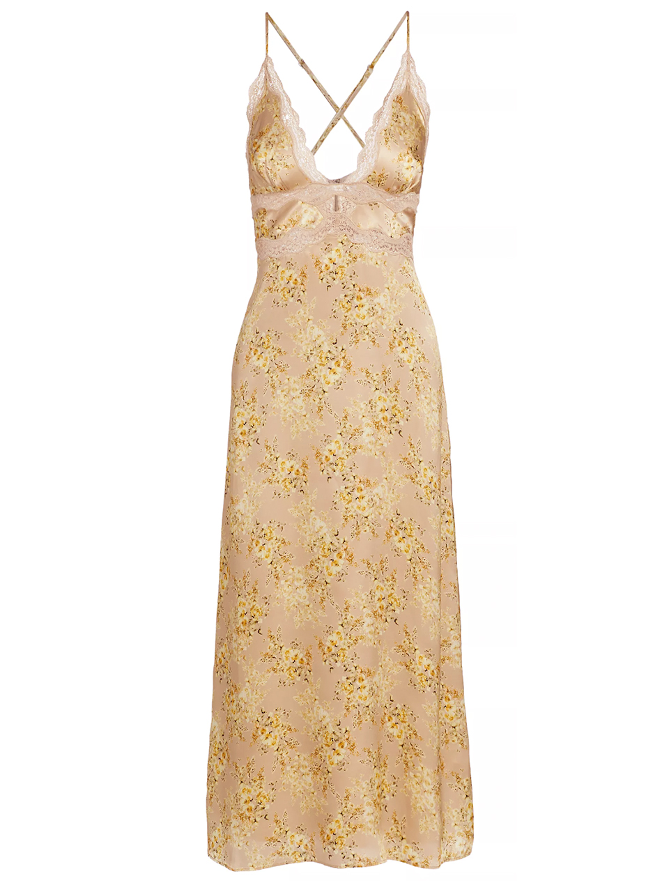 CAMI NYC Roya Slip Dress in Primavera Yellow Product Shot 