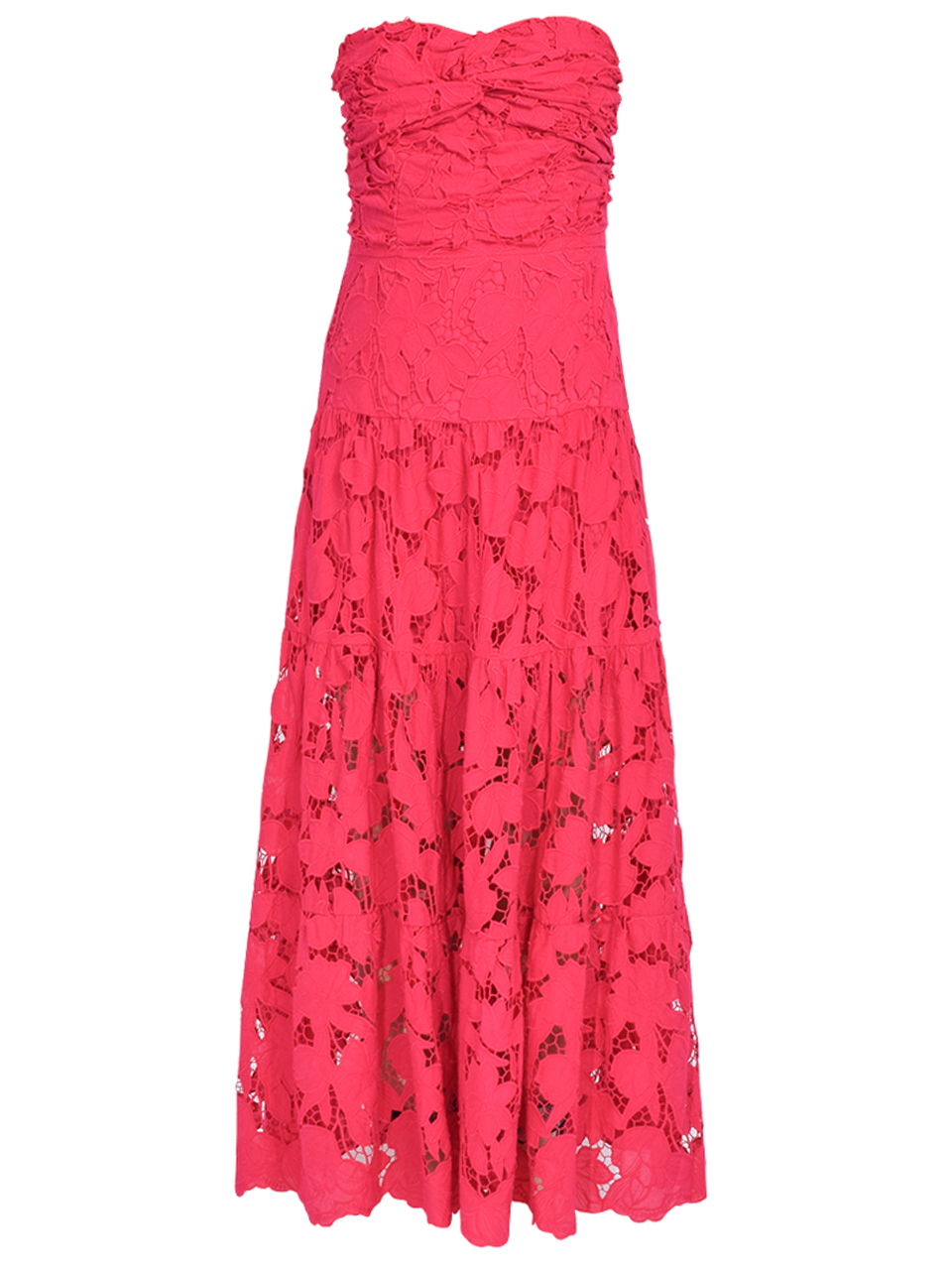 Karina Grimaldi Emperatriz Midi Dress in Pink Lace Product Shot 