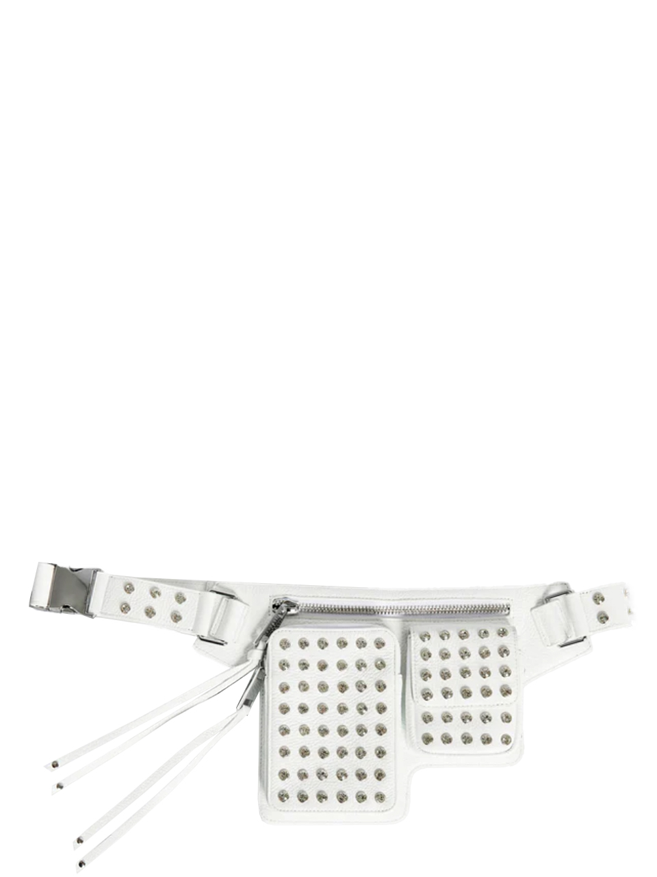 RETROFETE Liana Belt Bag in White/ Silver Product Shot 


