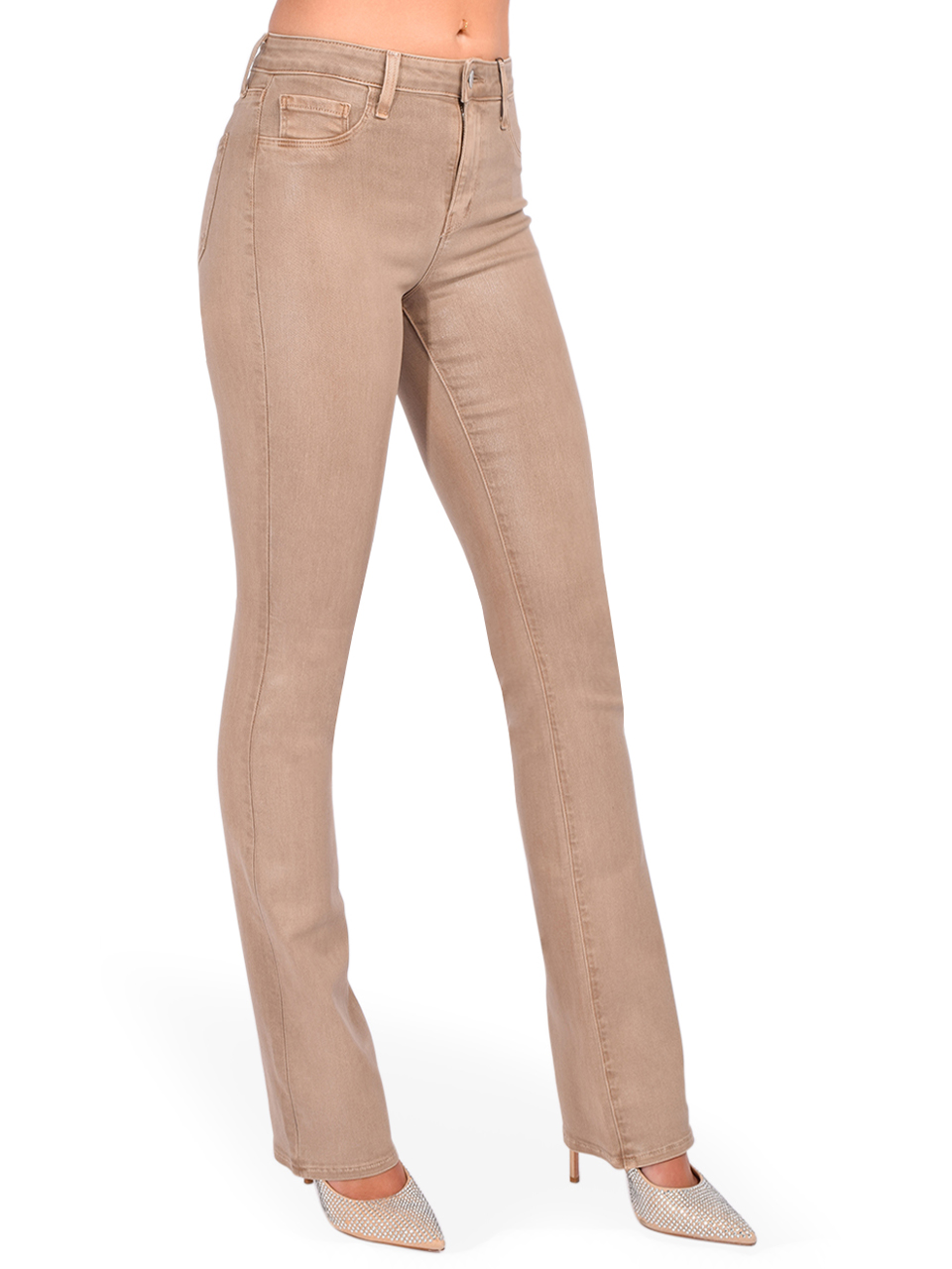 L'Agence Selma High-Rise Baby Bootcut Jean in Rye Coated Side View 