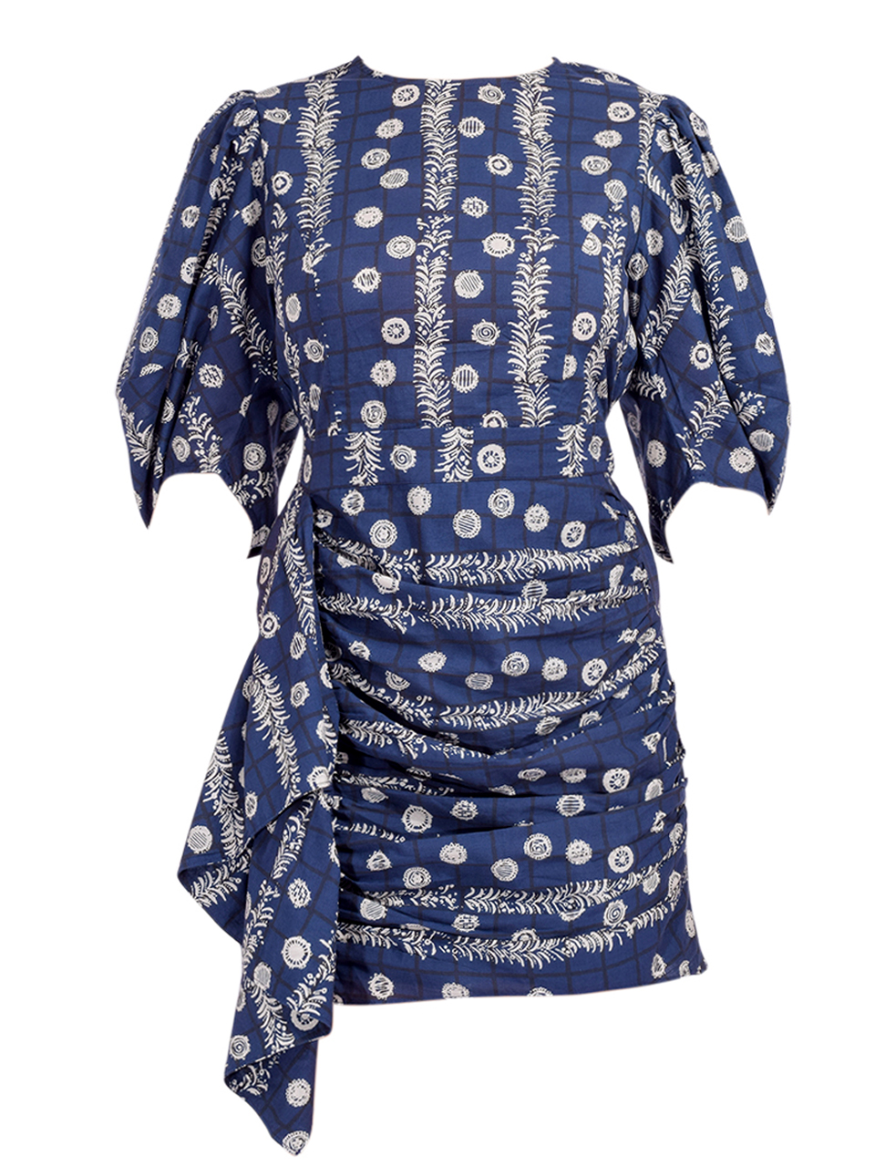 RHODE Pia Dress in Woodblock Blue Product Shot