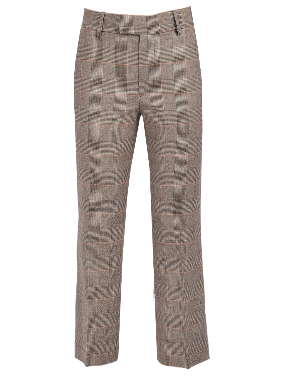 FRAME Check Ankle Trousers in Brown Multi Product Shot 