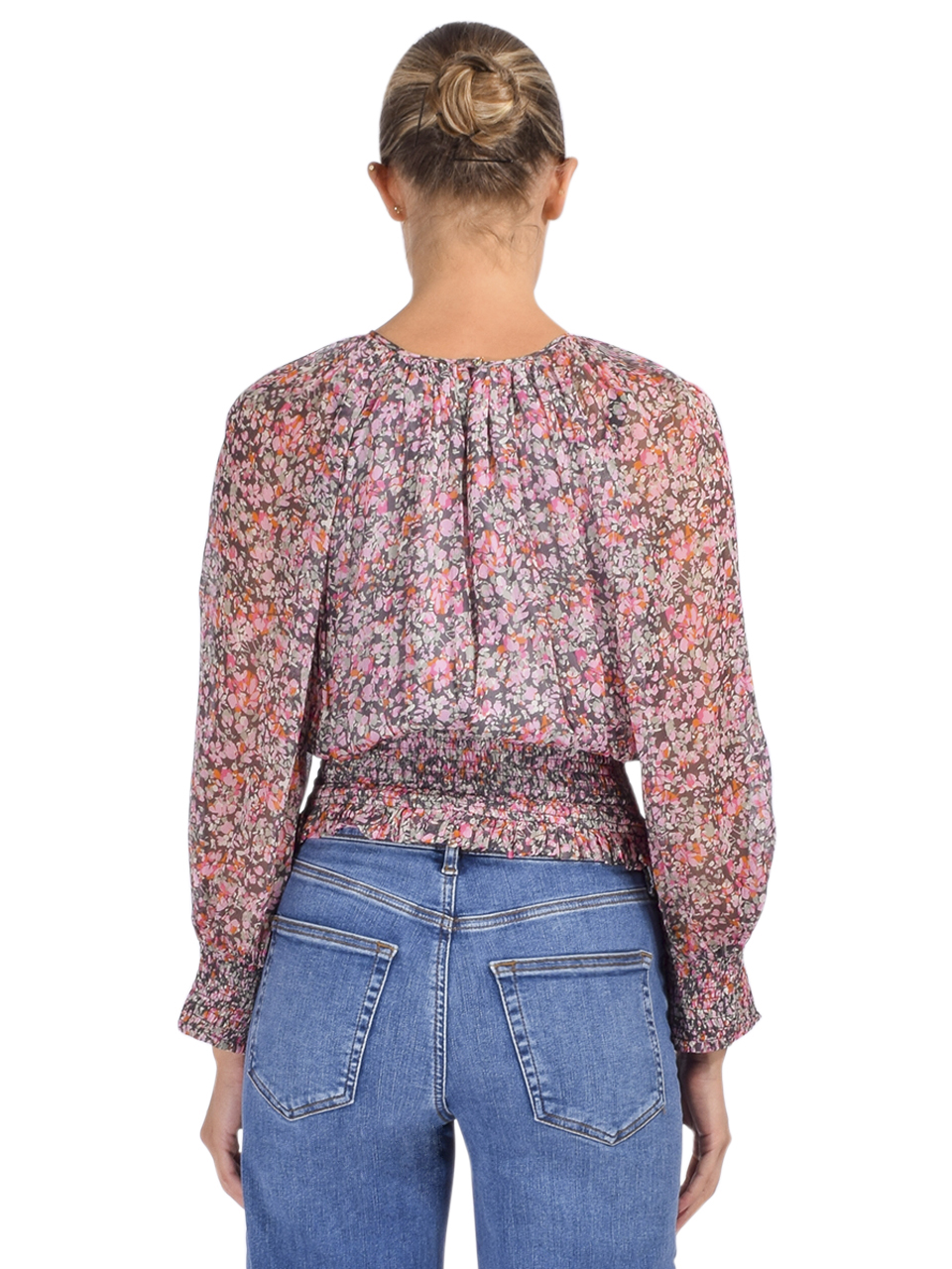 Gilner Farrar Stacey Blouse in Dusty Rose Back View 