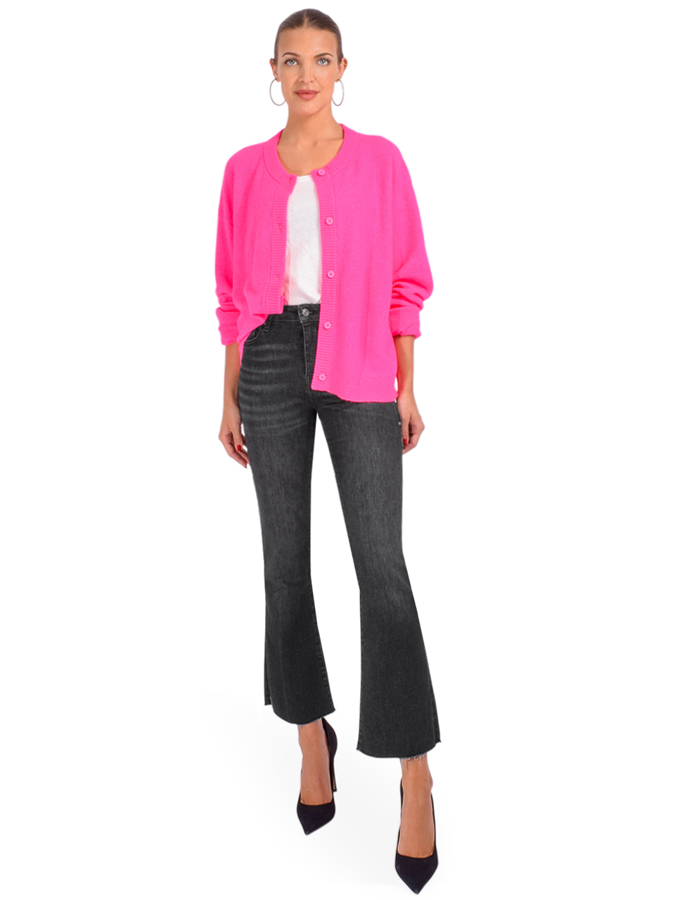 American Vintage Rose Pink Cardigan Full Outfit 

