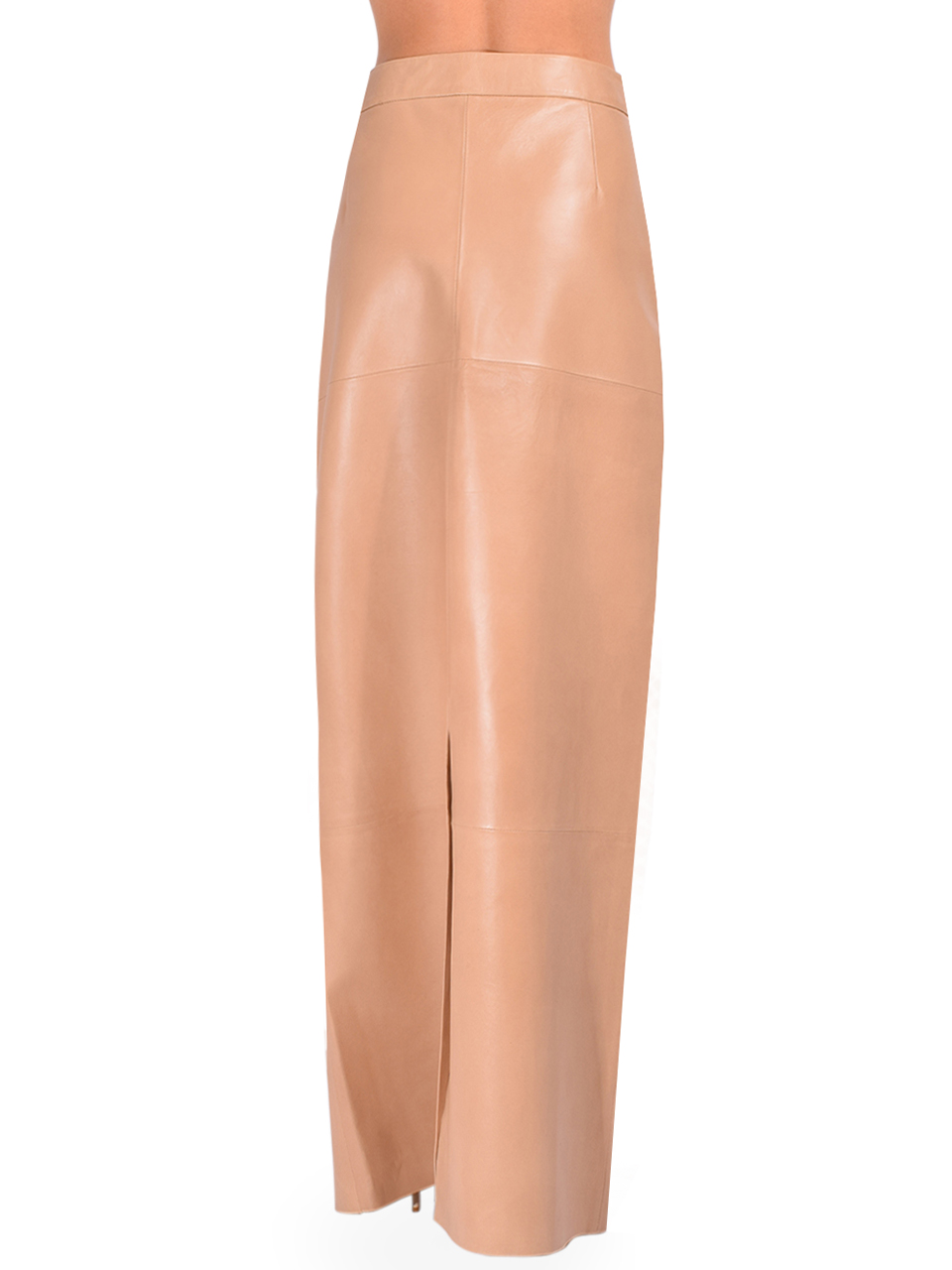 LAMARQUE Leather Mariette Maxi Skirt in Camel Back View 