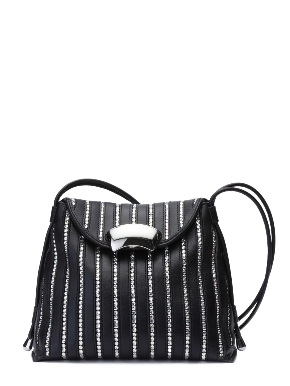 3.1 Phillip Lim ID Petite Soft Shoulder Bag with Crystal Embellishment in Black Front View