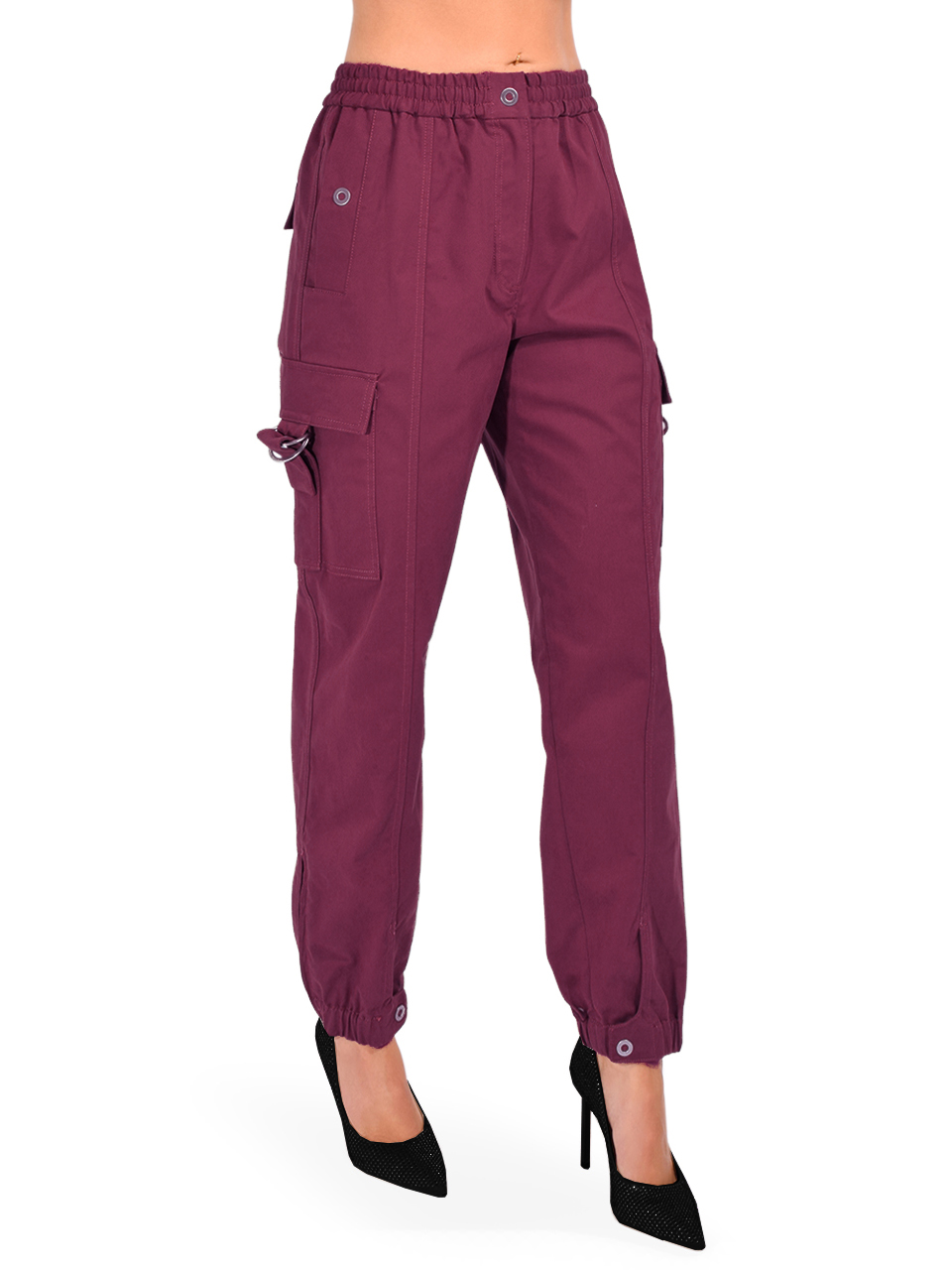 3.1 Phillip Lim Utility Cargo Jogger in Oxblood Side View 