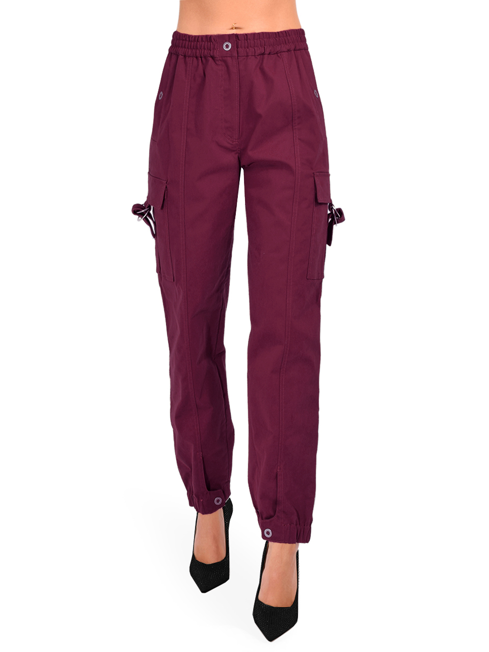 3.1 Phillip Lim Utility Cargo Jogger in Oxblood Front View 
