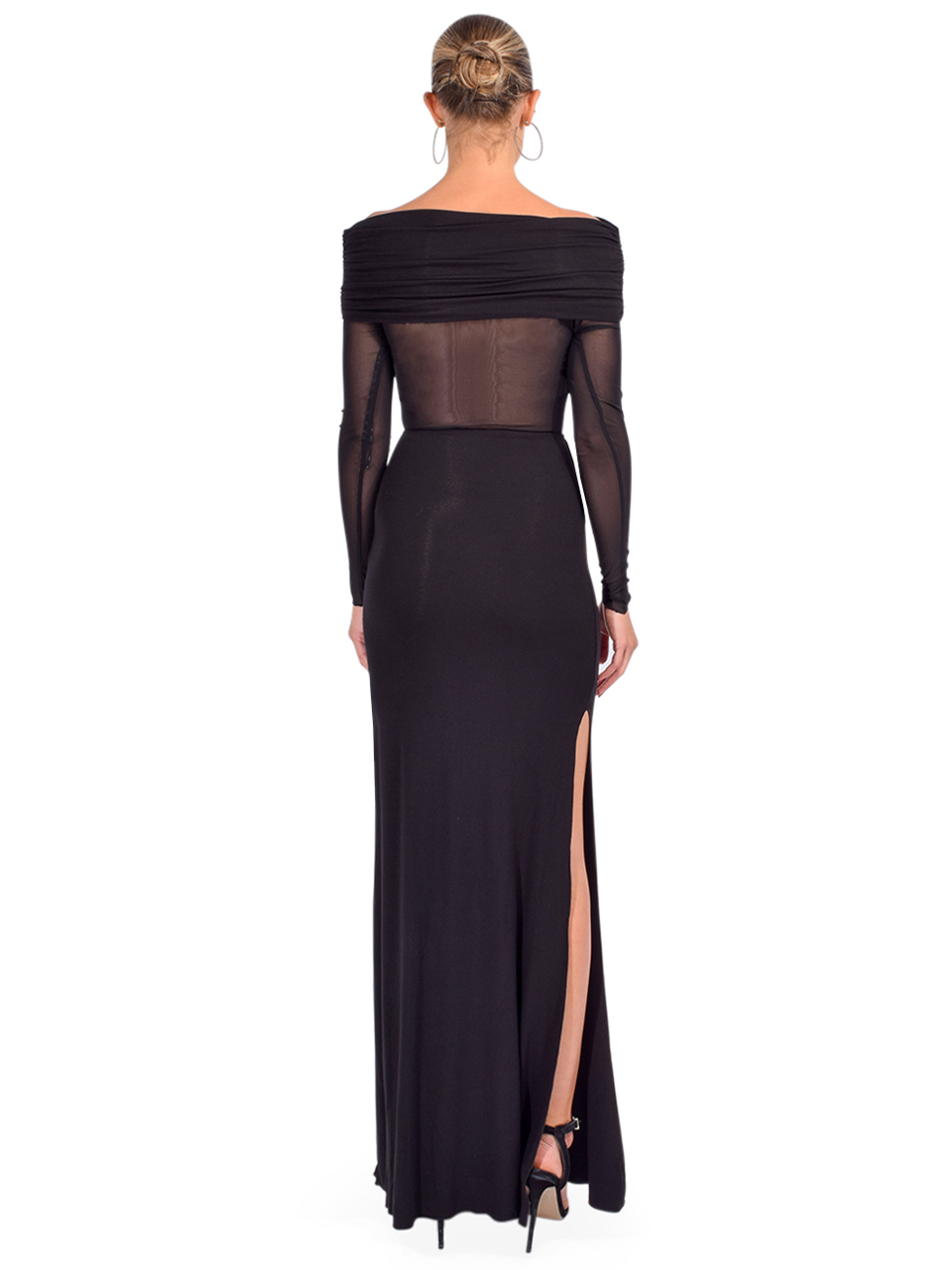 RTA Zadie Slit Maxi Dress in Black Back View 

