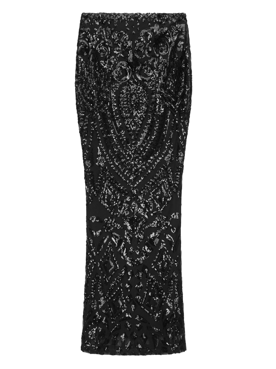 RTA Adele Sequin Maxi Skirt in Black Product Shot 