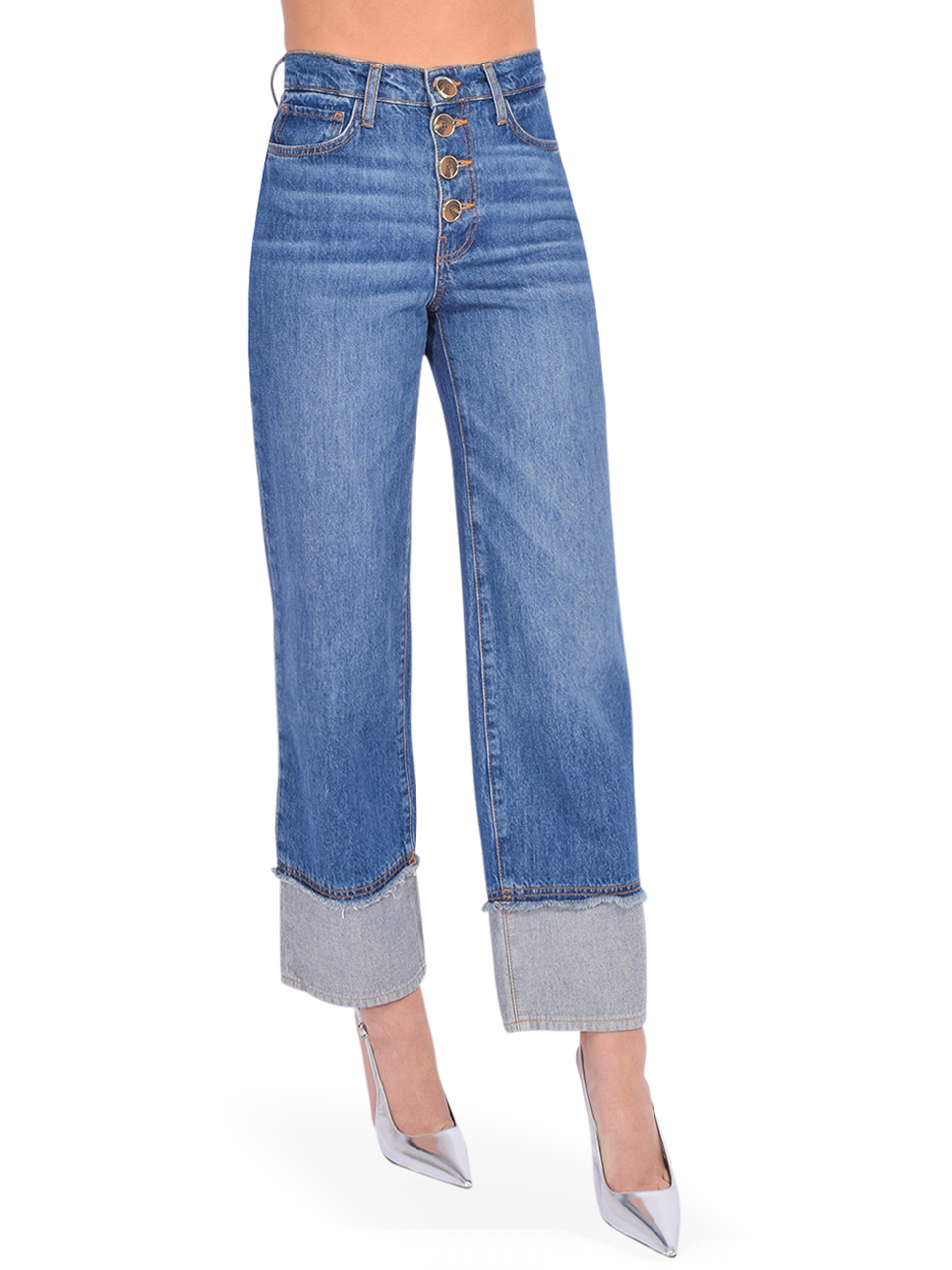 Derek Lam 10 Crosby Simona Cuffed Straight Leg in Soho Blue
