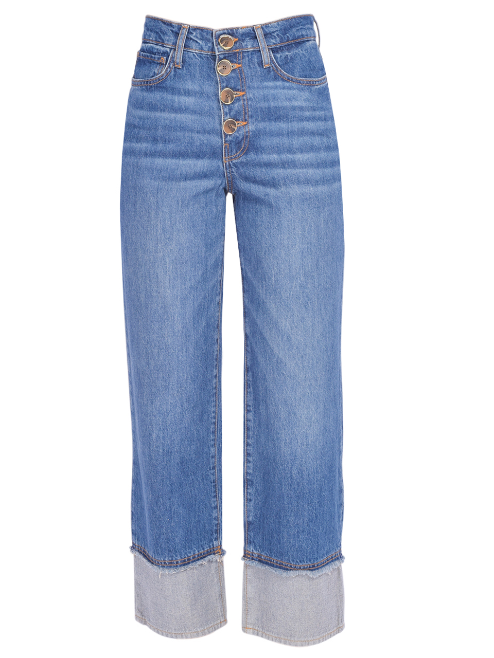Derek Lam 10 Crosby Simona Cuffed Straight Leg in Soho Blue