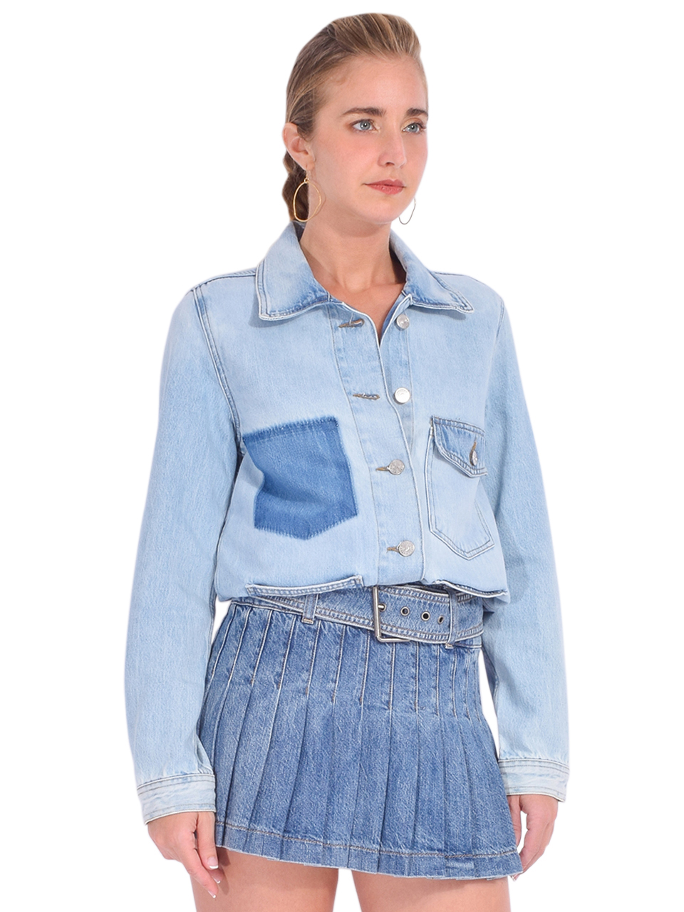 FRAME Chore Denim Jacket in Vesper Side View 