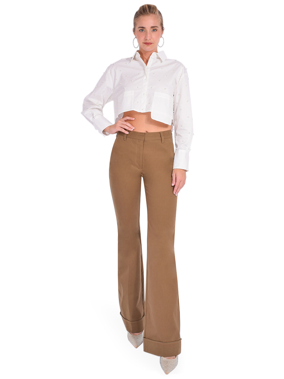 3.1. Phillip Lim Cuffed Kick Flare Pant in Oak Full Outfit 

