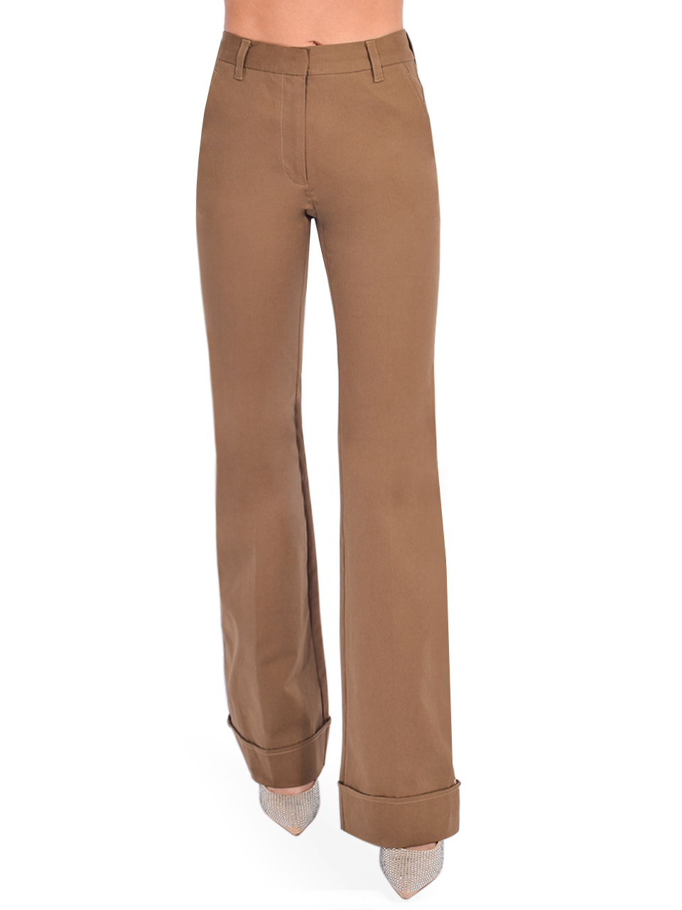 3.1. Phillip Lim Cuffed Kick Flare Pant in Oak Front View 