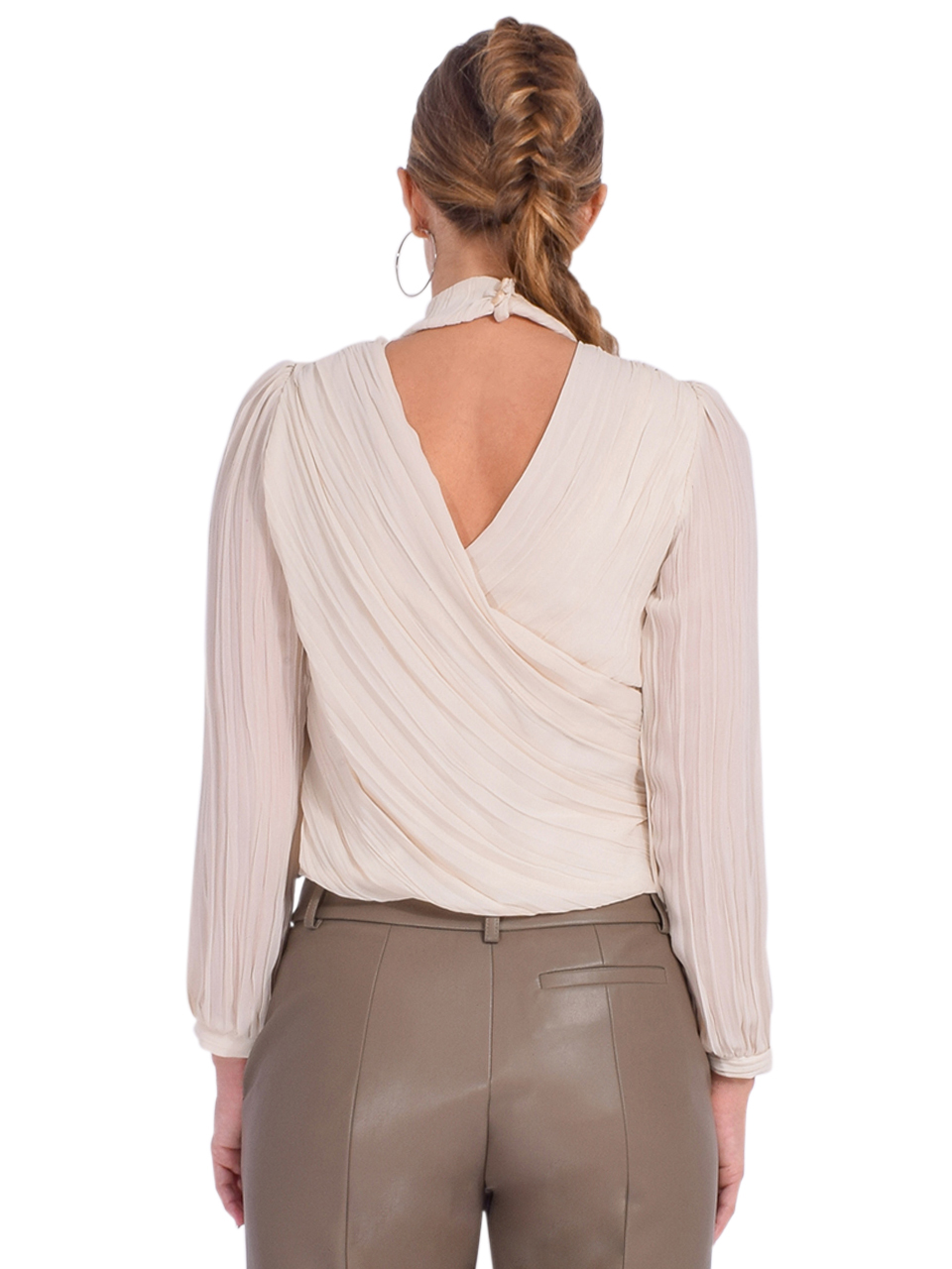 DREW Gabin Blouse in Nude Back View 
