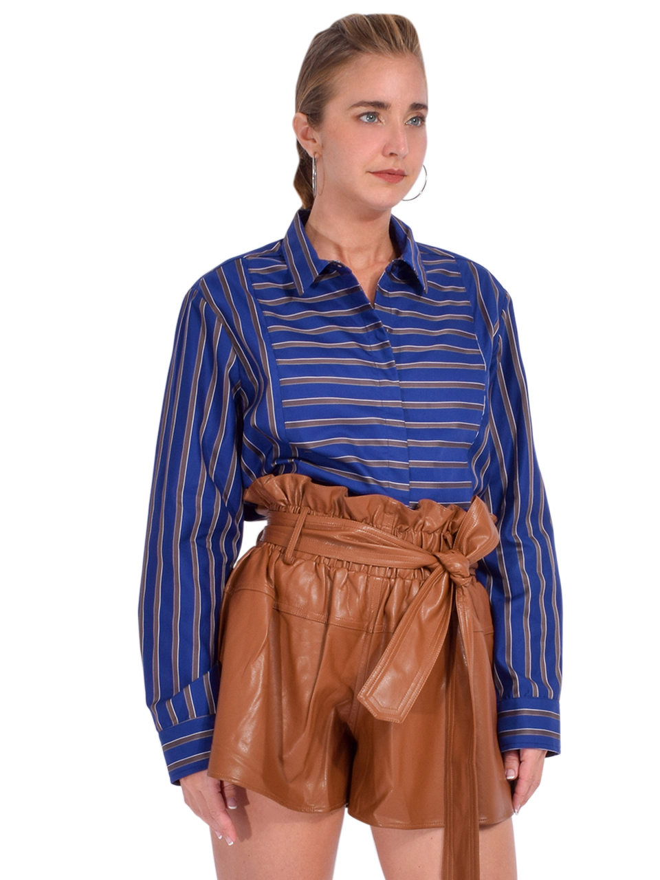 CISSA BIB Shirt in Bowood Stripe Side View 
