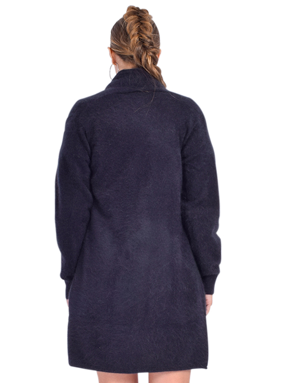 C.T. Plage Raccoon Long Cardigan in Navy Back View 

