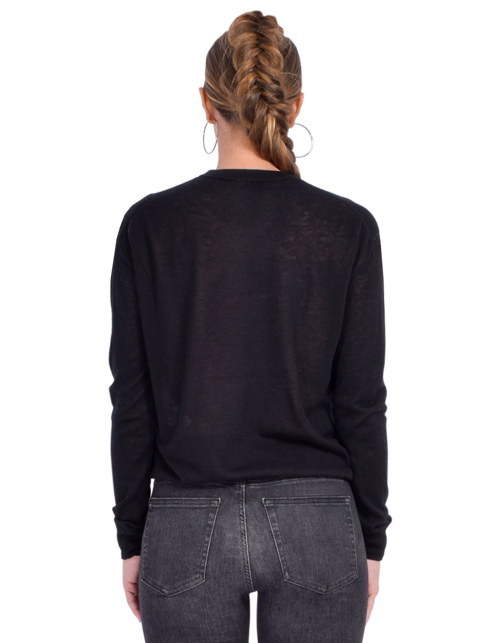 C.T. Plage Crewneck Sweater in Black Back View 