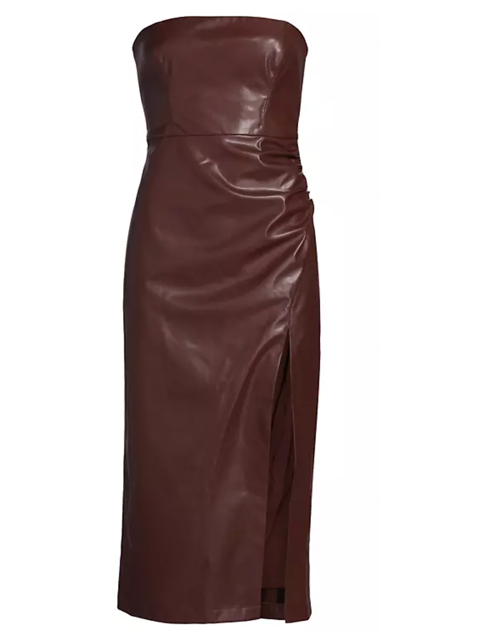 CAMI NYC Andres Vegan Leather Dress in Java Product Shot 