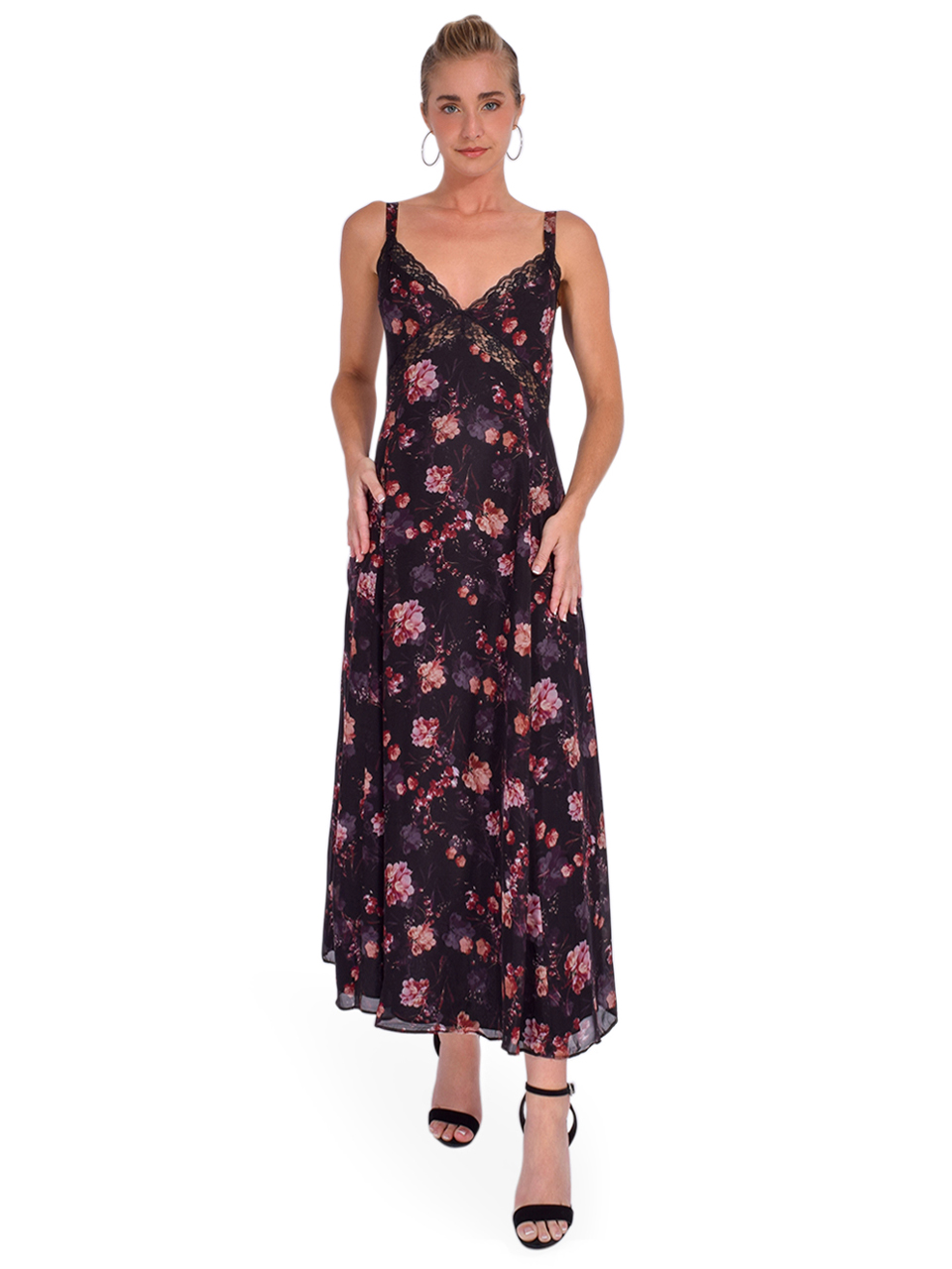 CAMI NYC Nairobi Maxi Dress in Harvest Floral Front View 2