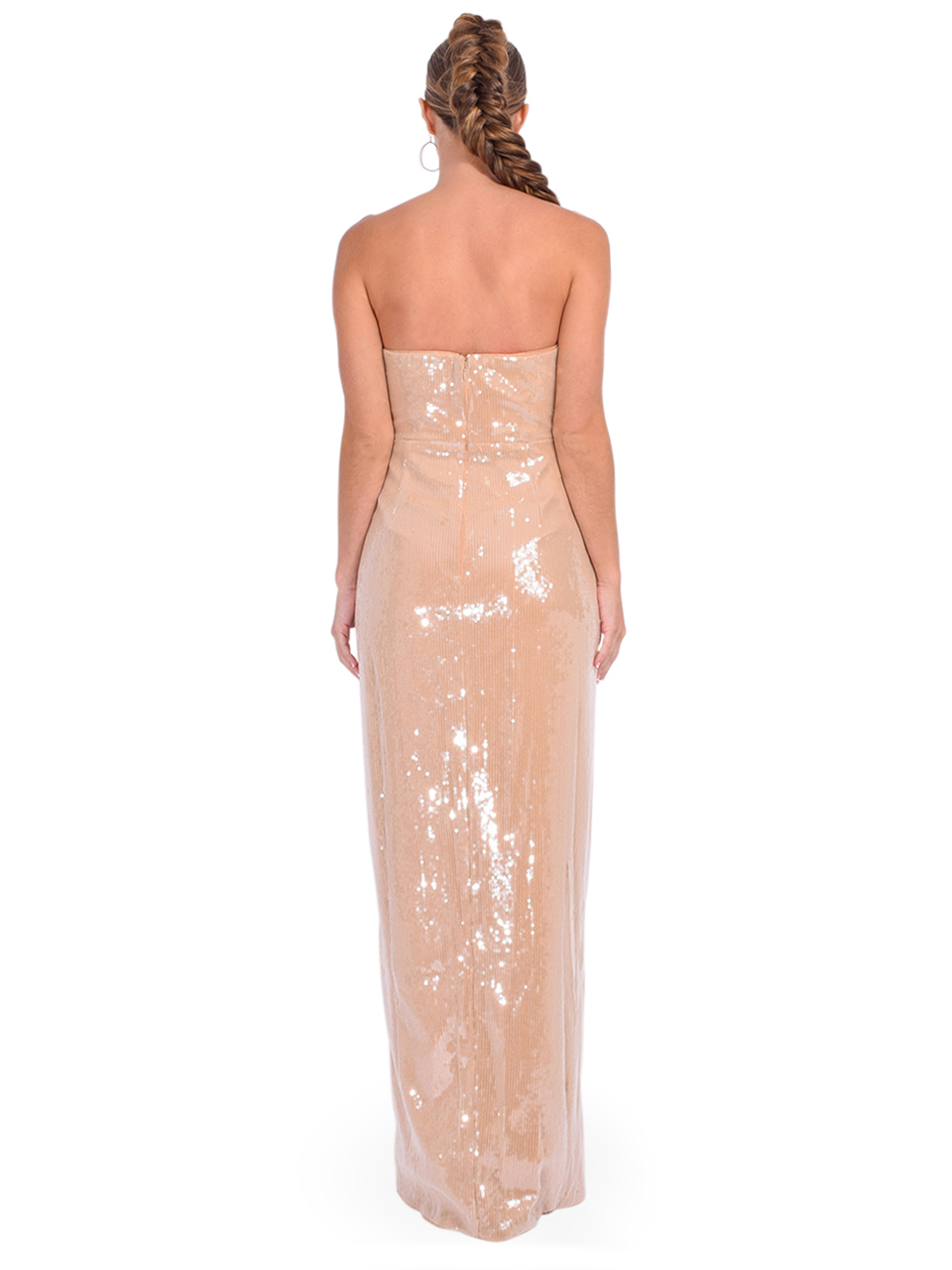 Self-Portrait Champagne Sequin Maxi Dress Back View 