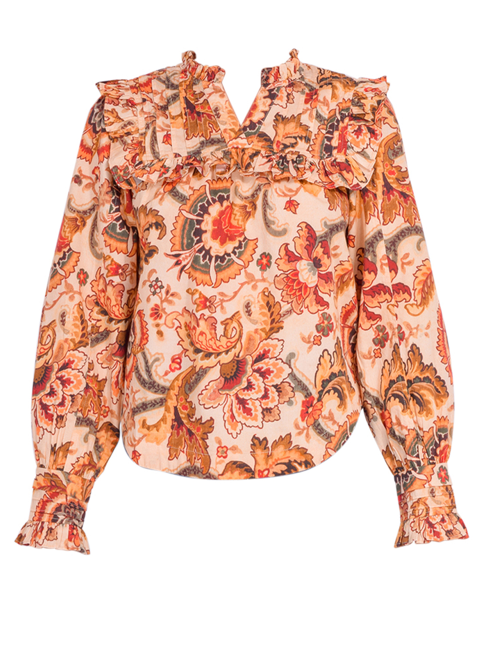 LOVE THE LABEL Tallulah Top in Orange Floral Product Shot 