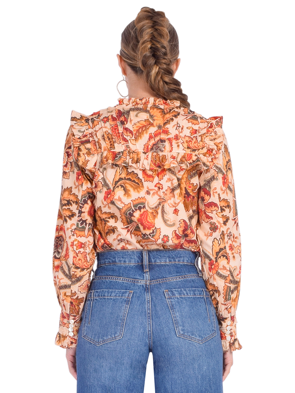 LOVE THE LABEL Tallulah Top in Orange Floral Back View 