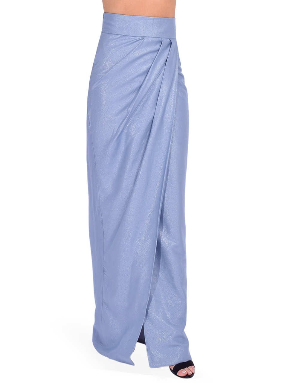 SABINA MUSAYEV Jetta Column Skirt in Sky Blue Side View 