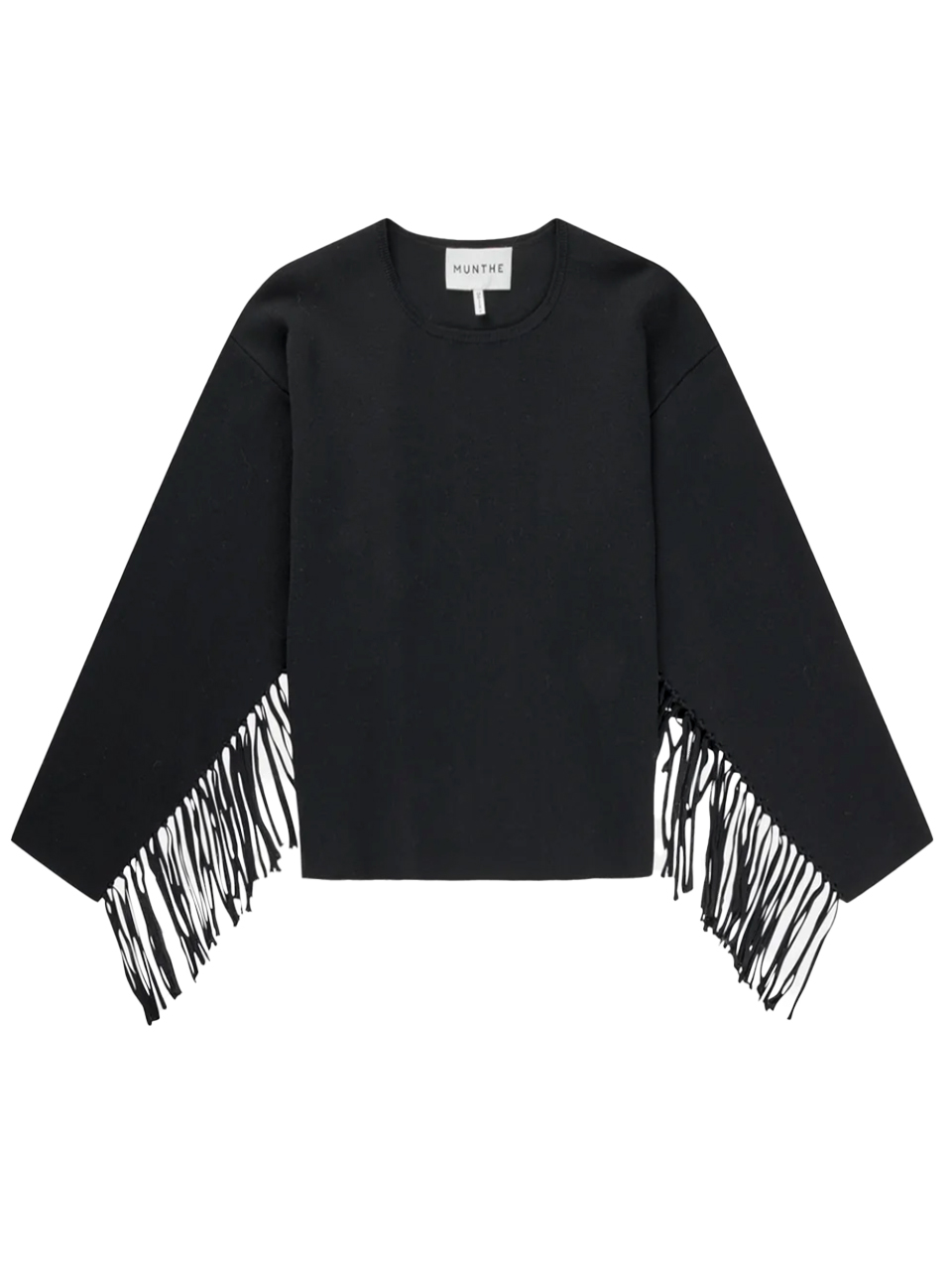 MUNTHE Tagillu Fringe Sweatshirt in Black Product Shot