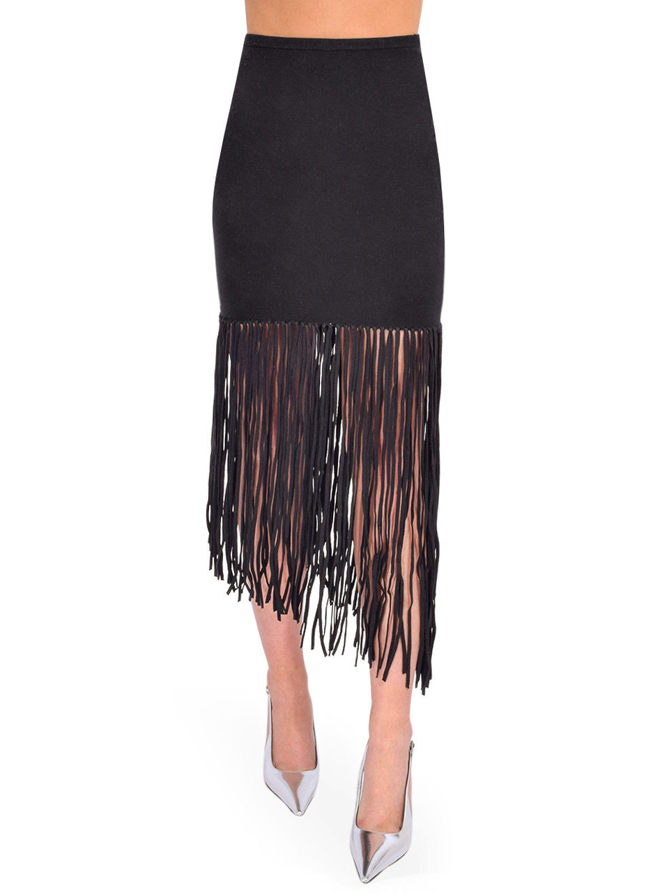 MUNTHE Tayru Fringe Mini Skirt in Black