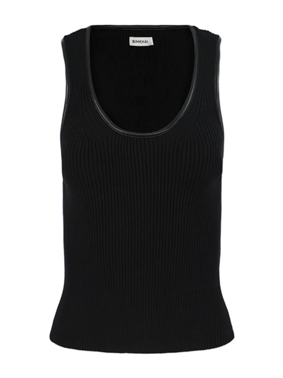 SIMKHAI Cobain Tank Top in Black Product Shot 