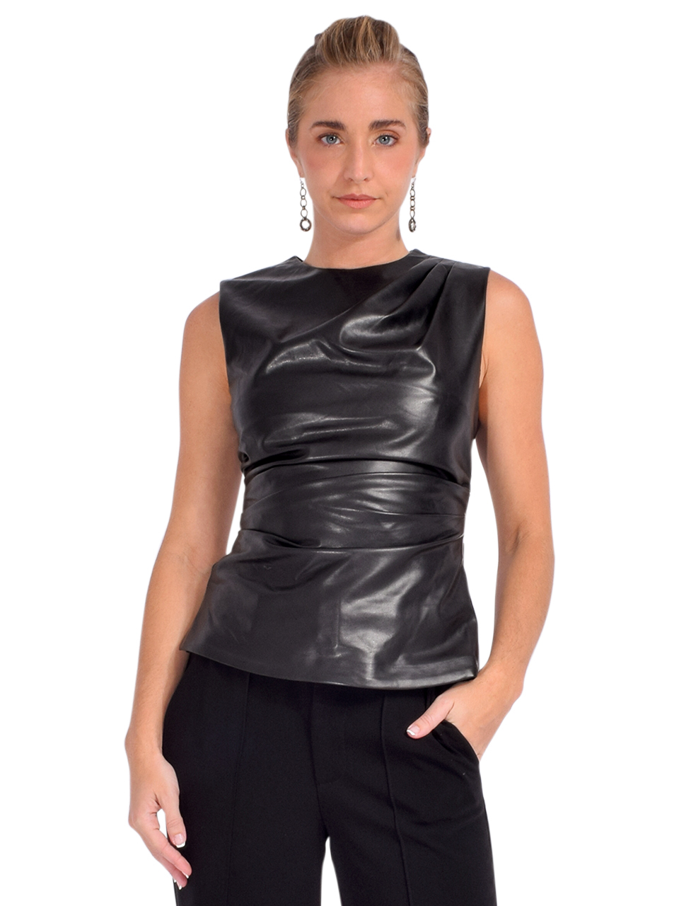 SIMKHAI Wynter Top in Black Front View 