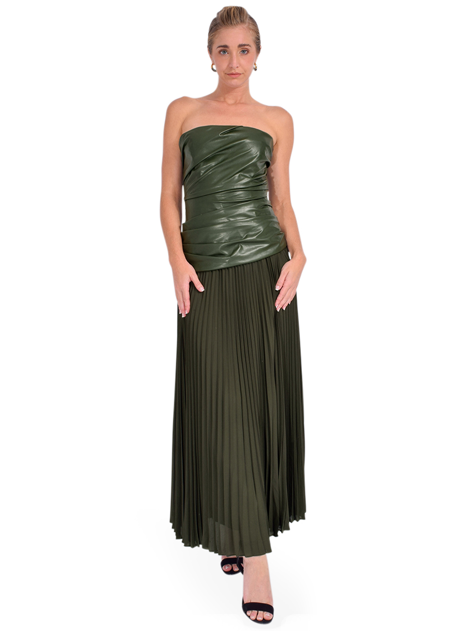 SIMKHAI Arie Dress in Green Front View 2