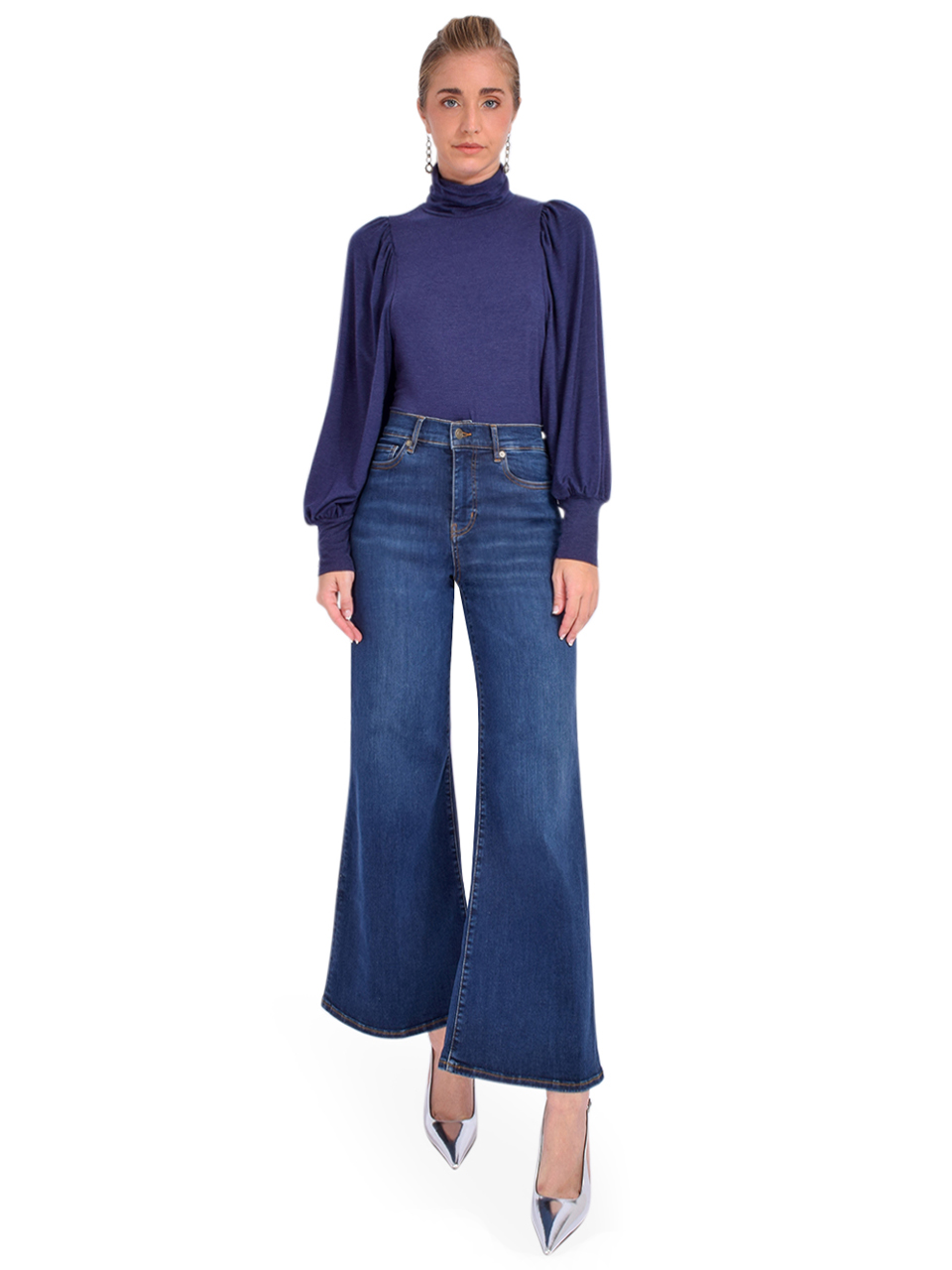 FRAME Le Palazzo Crop in Moonflower Full Outfit 