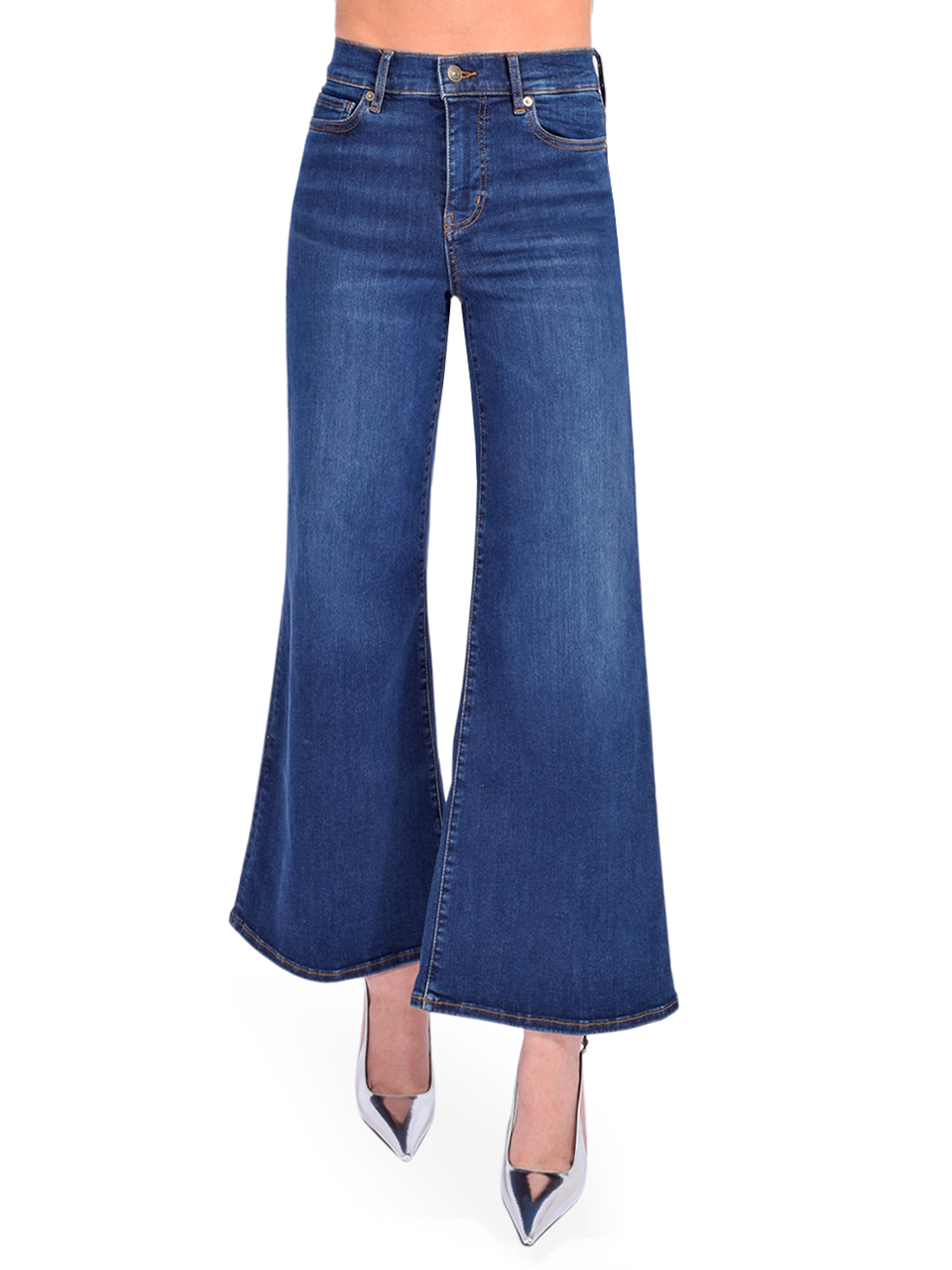 FRAME Le Palazzo Crop in Moonflower Front View 