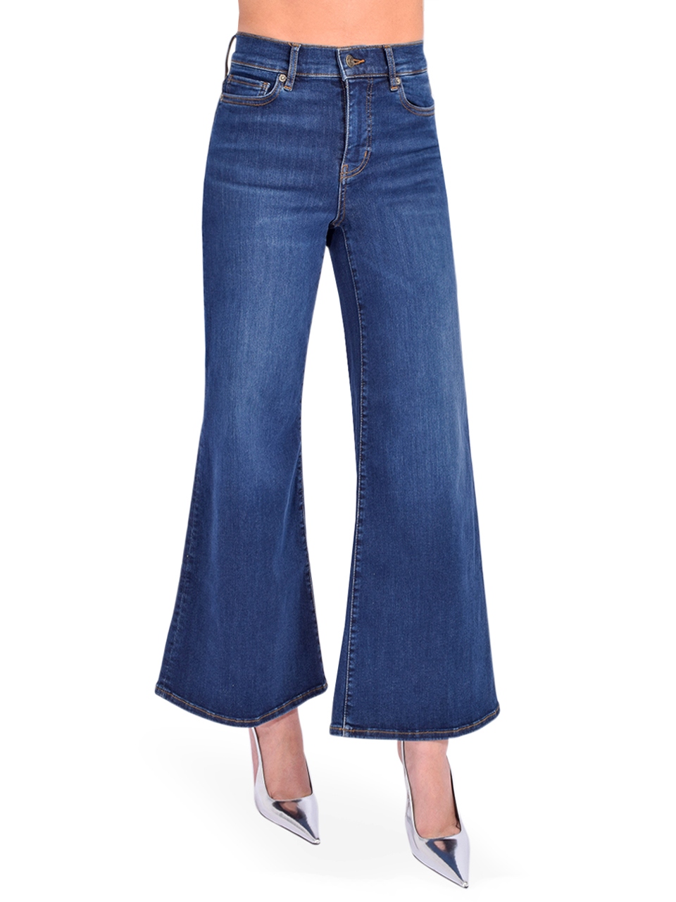 FRAME Le Palazzo Crop in Moonflower Side View 