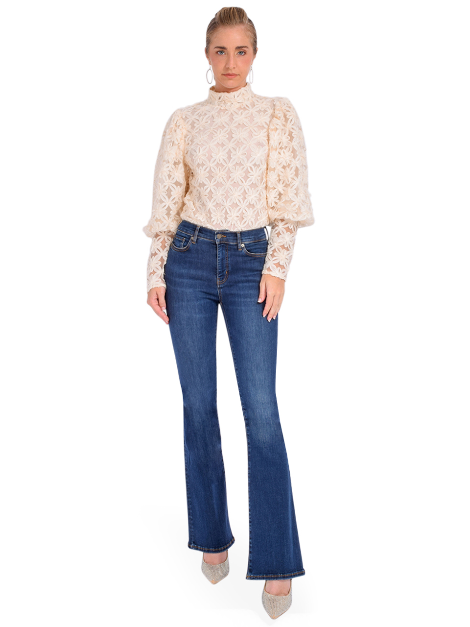 FRAME Le Easy Flare in Moonflower Full Outfit 