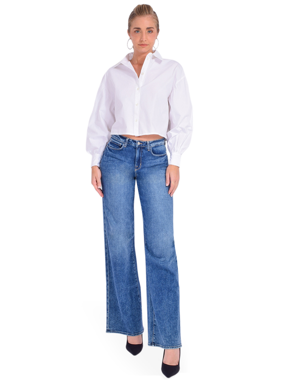 Bellerose Kinga Shirt in White Full Outfit 