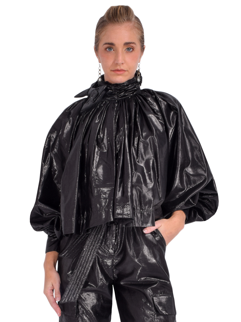 Mes Demoiselles Virginie Blouse In Black Front View 