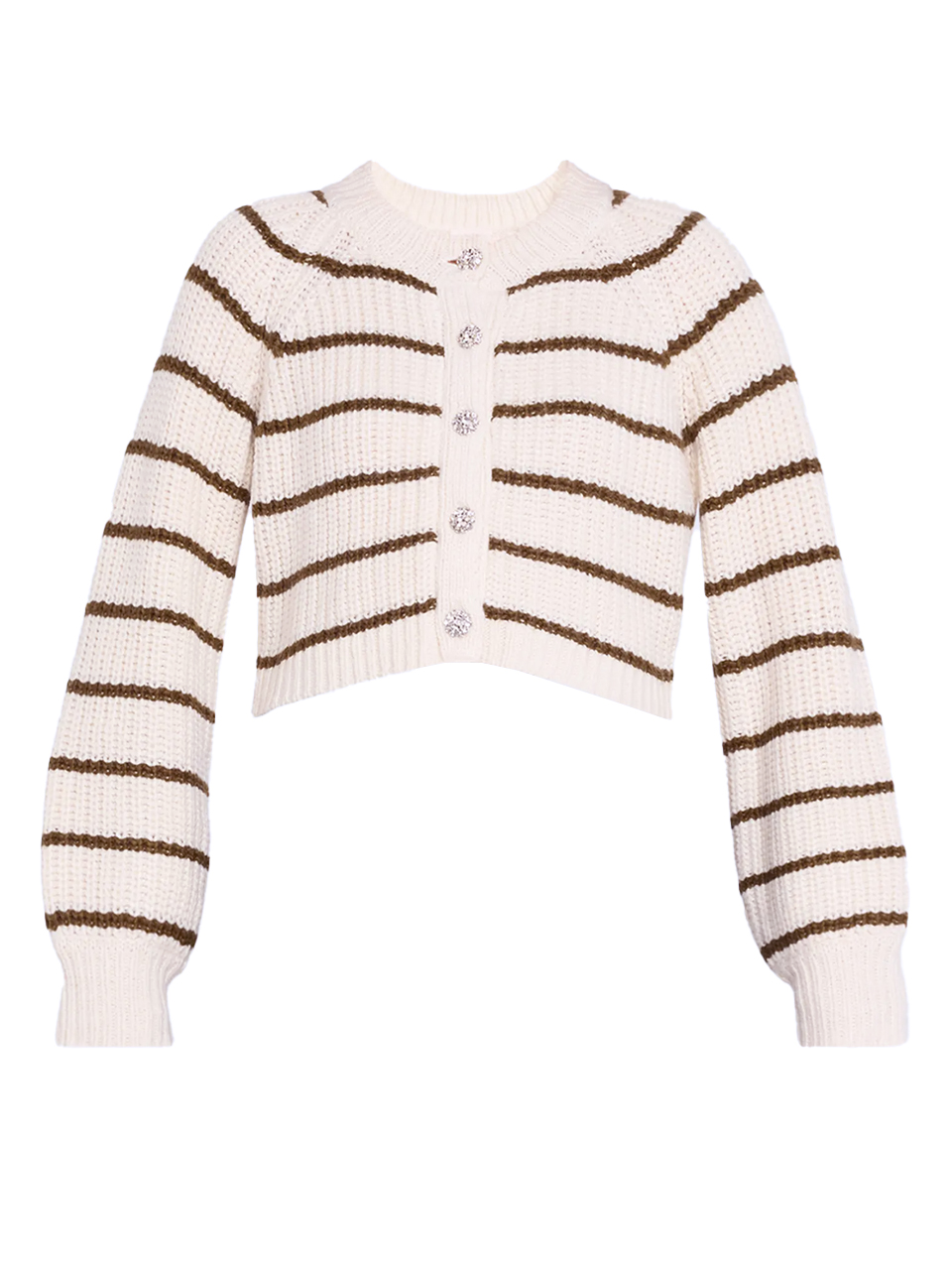 Cinq a Sept Striped Millie Cardigan in Ivory Product Shot 