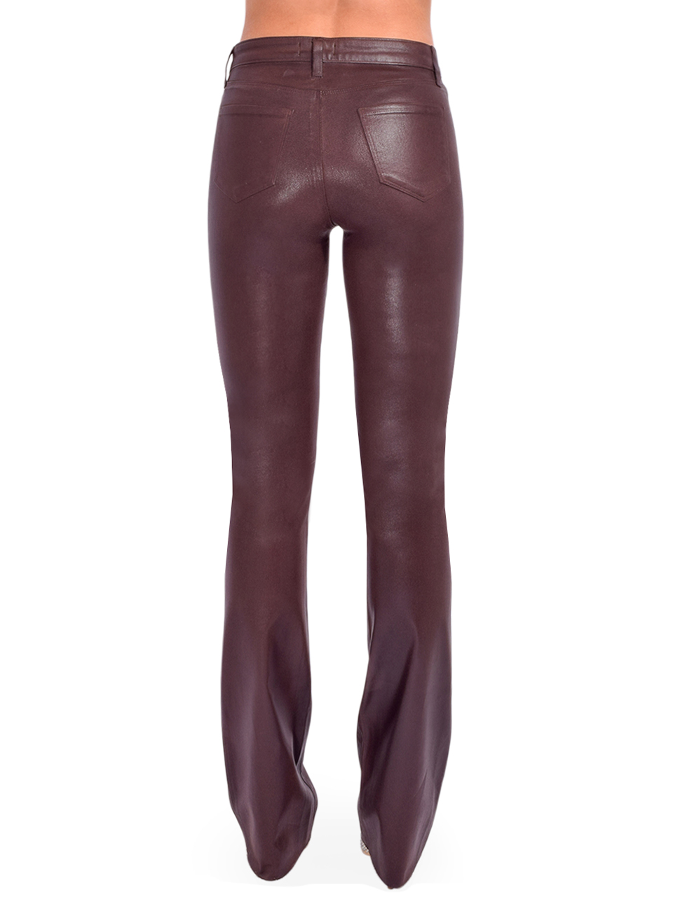 L' Agence Ruth Coated Straight-Leg Jean in Espresso Back View 
