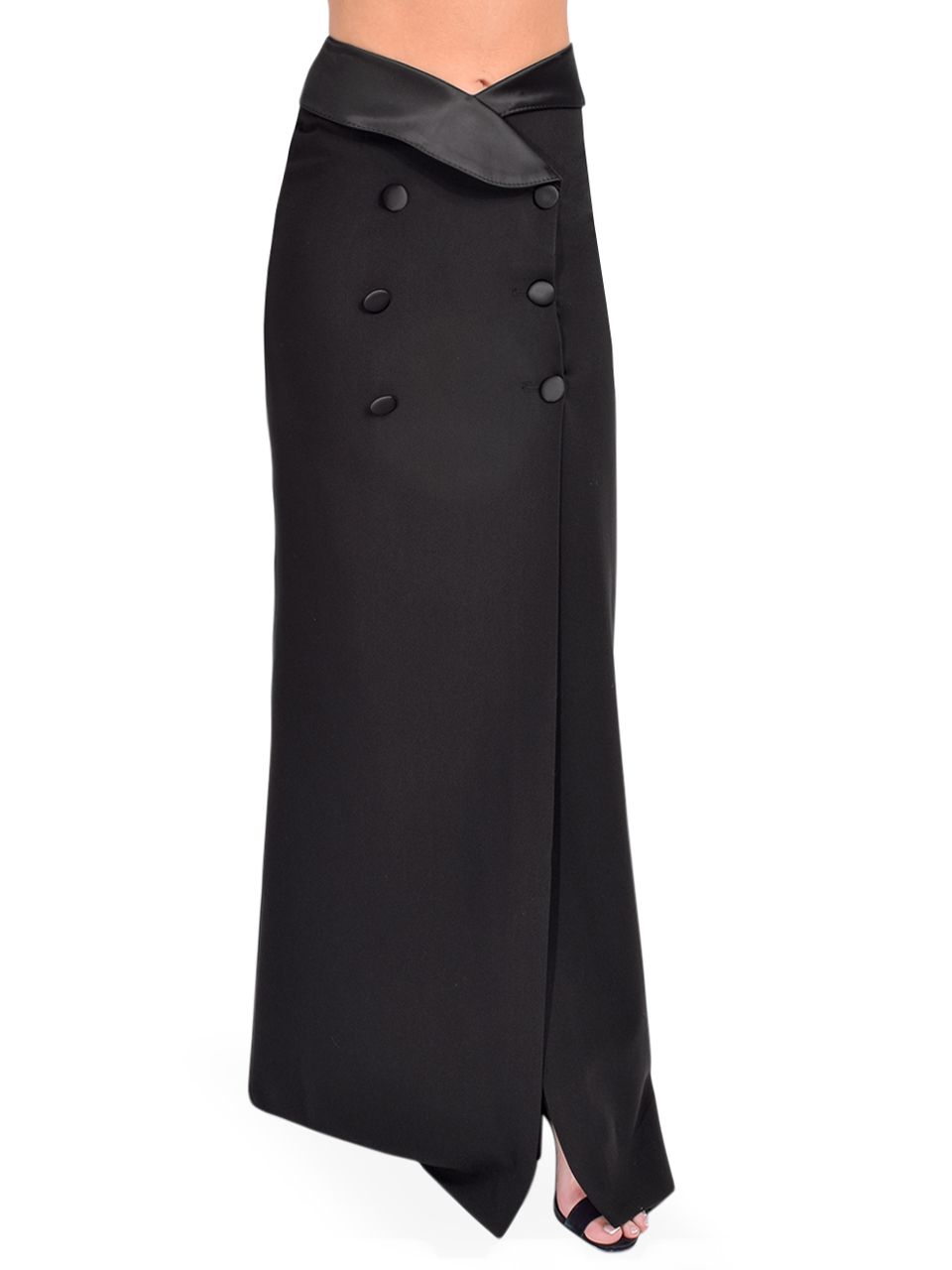 L'Agence Diara Tuxedo Skirt in Black Side View 