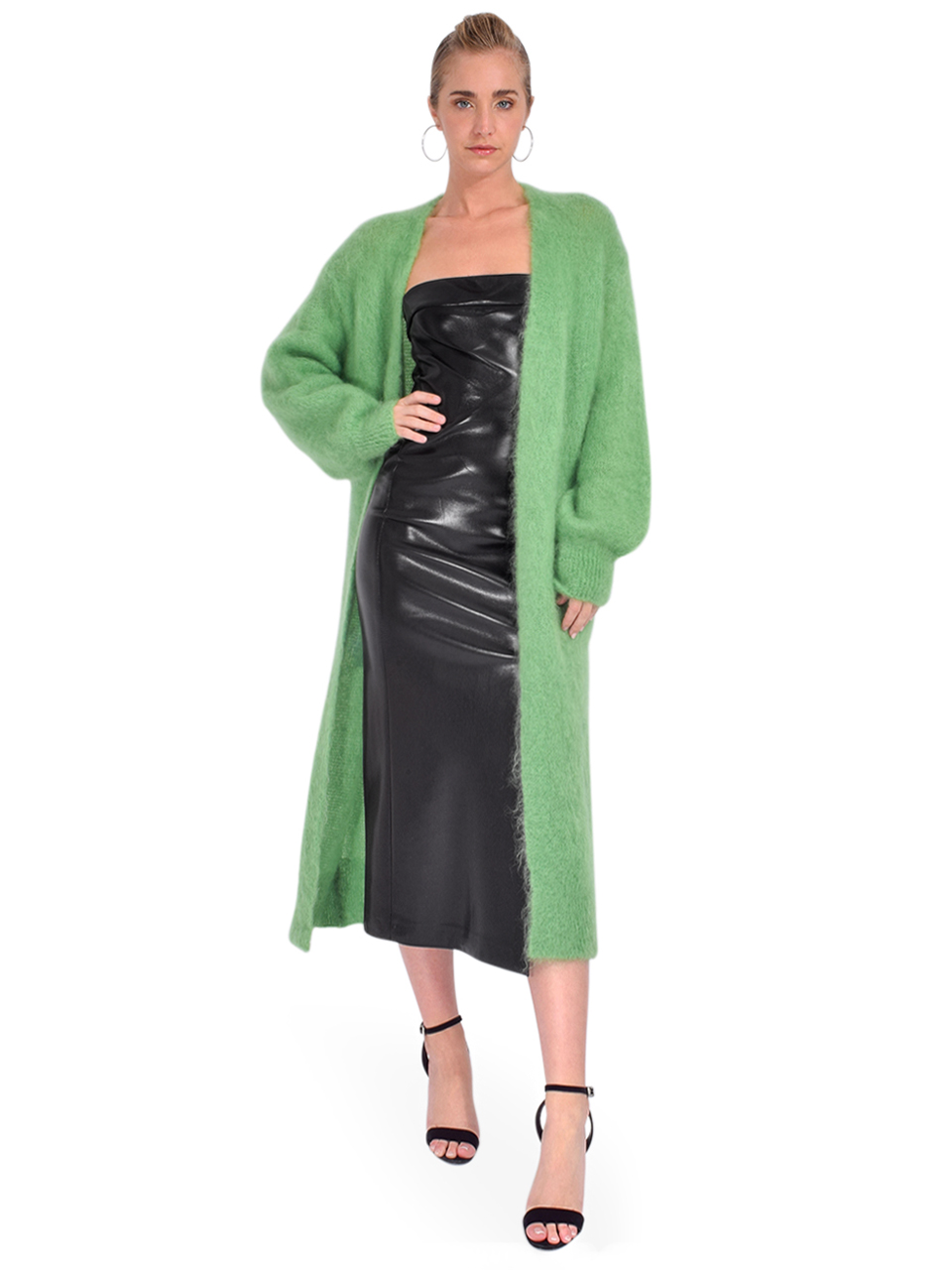 Ottod'Ame Duster Cardigan in Aloe Green Front View 1