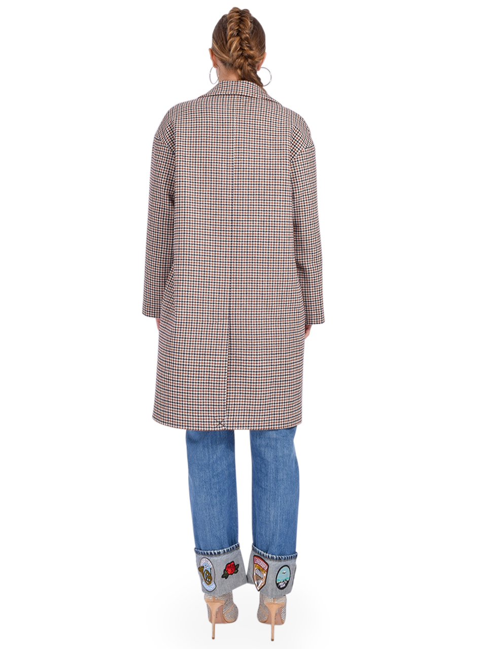 Ottod'Ame Wool-Blend Check Coat Back View 