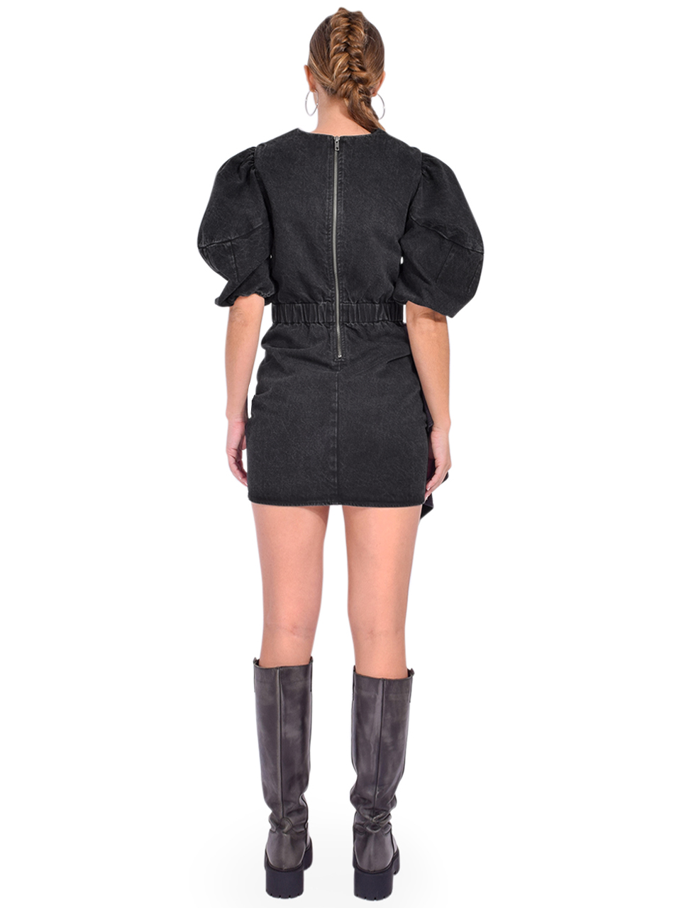RHODE Pia Dress in Ink Denim Back View 