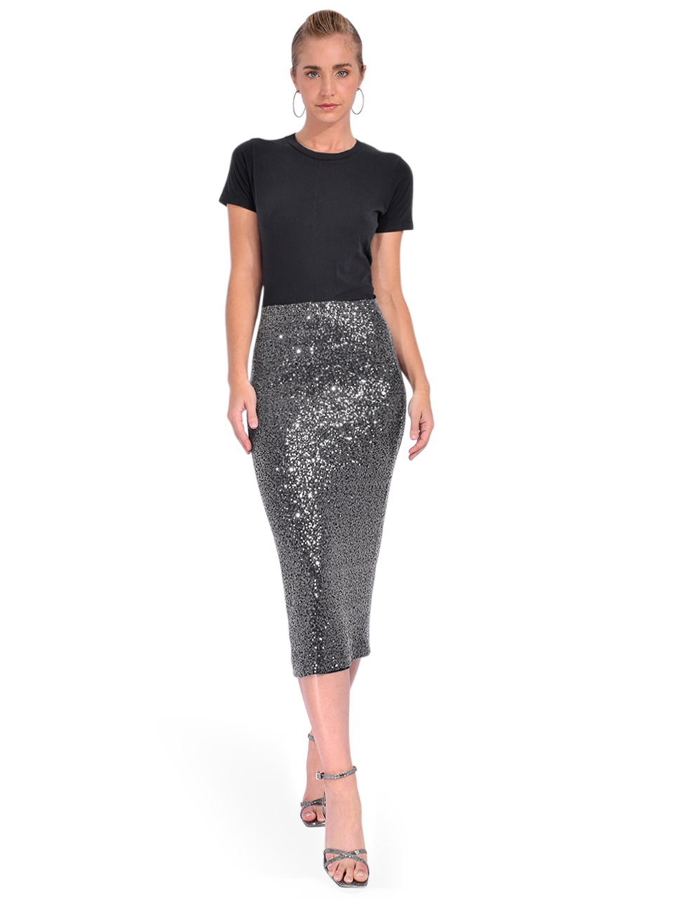 American Vintage Gamipy Short-Sleeved T-Shirt in Noir Full Outfit 
