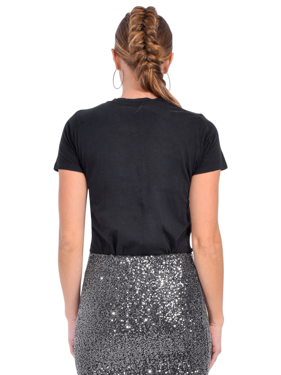 American Vintage Gamipy Short-Sleeved T-Shirt in Noir Back View 