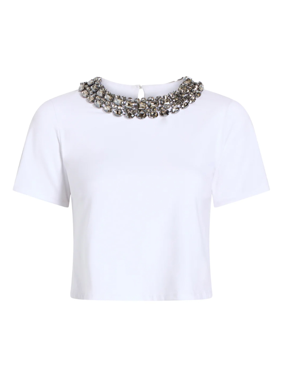 Cinq a Sept Chunky Necklace Tee in White Product Shot 